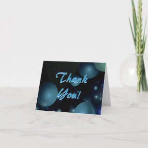 Carte De Remerciements Bulles bleues et vertes