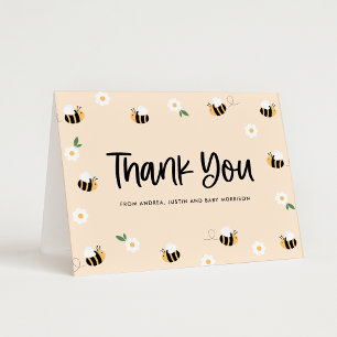 Carte De Remerciements Bumblebee Baby shower Blank