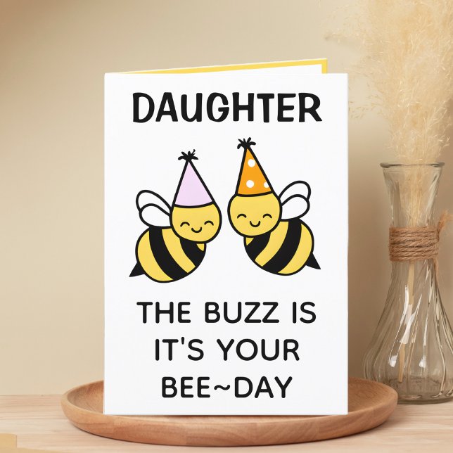 Carte De Remerciements Bumblebee mignonne fille d'abeilles Joyeux anniver (cute bee bumblebee birthday card for daughter)