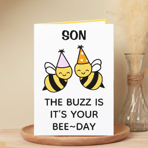 Carte De Remerciements Bumblebee mignonne Fils enfant d'abeille Joyeux an