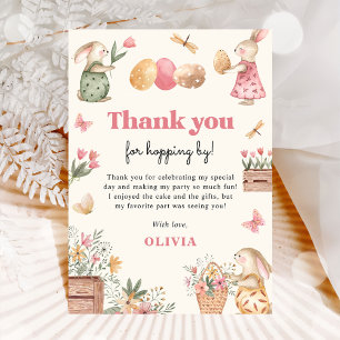 Carte De Remerciements Bunny Easter Egg Girl Anniversaire Fête