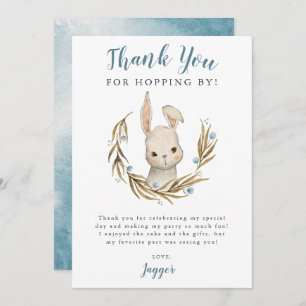 Carte De Remerciements Bunny Rabbit garçon fête d'anniversaire