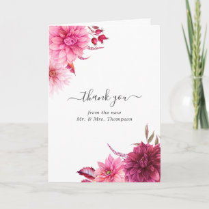 Carte De Remerciements Burgundy & Blush Automne Automne Automne Mariage F