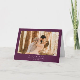 Carte De Remerciements Burgundy Elegant Minimal Mariage photo simple