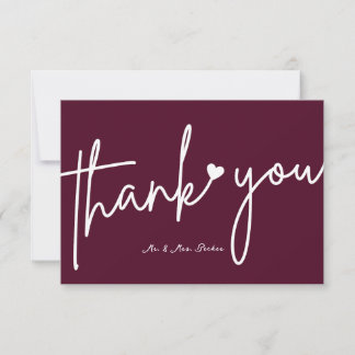 Carte De Remerciements Burgundy wedding thank you cards