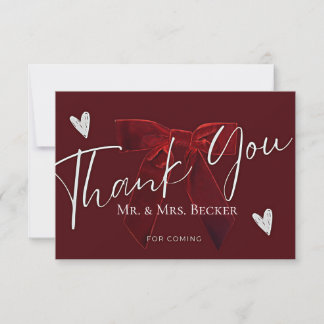 Carte De Remerciements Burgundy wedding thank you cards