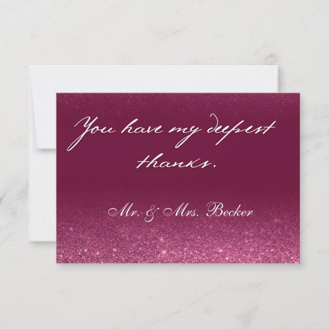 Carte De Remerciements Burgundy wedding thank you cards (Devant)