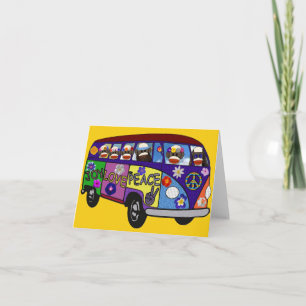 Carte De Remerciements Bus de la paix du singe en chaussette
