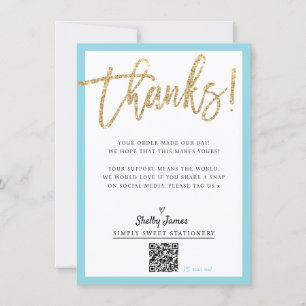 Carte De Remerciements BUSINESS INSERT moderne chic script de parties sci