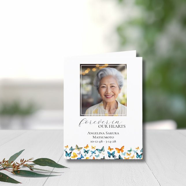 Carte De Remerciements Butterfly Memorial Prayer Card - Budget (Créateur téléchargé)