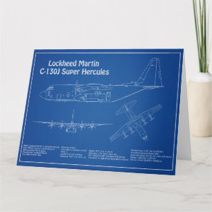 Carte De Remerciements C-130 Hercules - Plan directeur de l'avion AD