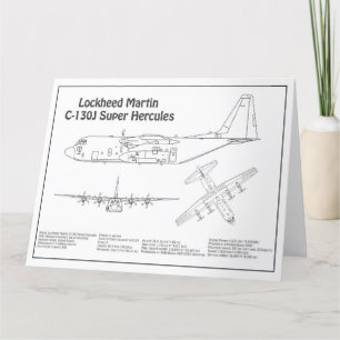 Carte De Remerciements C-130 Hercules - Plan directeur de l'avion BD