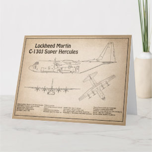 Carte De Remerciements C-130 Hercules - Plan directeur de l'avion SD