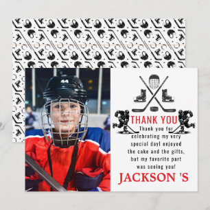 Carte De Remerciements C’est l’heure du jeu Hockey 1er anniversaire
