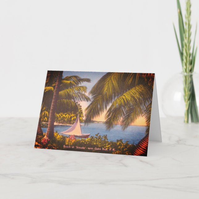 Carte De Remerciements Cabo Rojo, Porto Rico - Plage à Joyuda (Devant)