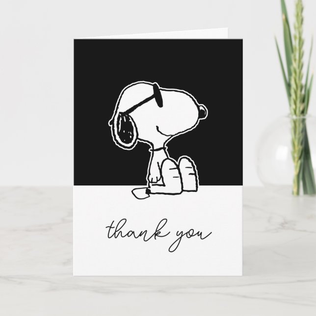 Carte De Remerciements cacahuètes | Lunettes de soleil Coeur Snoopy (Devant)