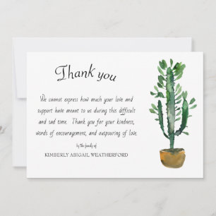 Carte De Remerciements Cactus à pointes funéraires