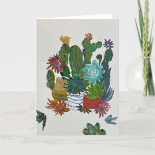 Carte De Remerciements Cactus dans les pots