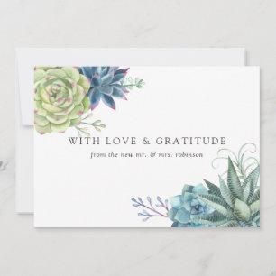 Carte De Remerciements Cactus de désert aquarelle Succulents Mariage