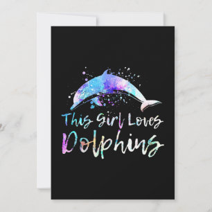 Carte De Remerciements cadeau amant dauphin  cette fille aime dauphins fe