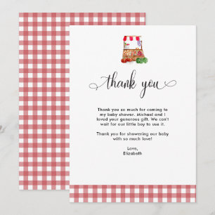 Carte De Remerciements Cadeau Baby Shower Marché Fermier Local