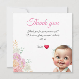 Carte de remerciements cadeau bébé
