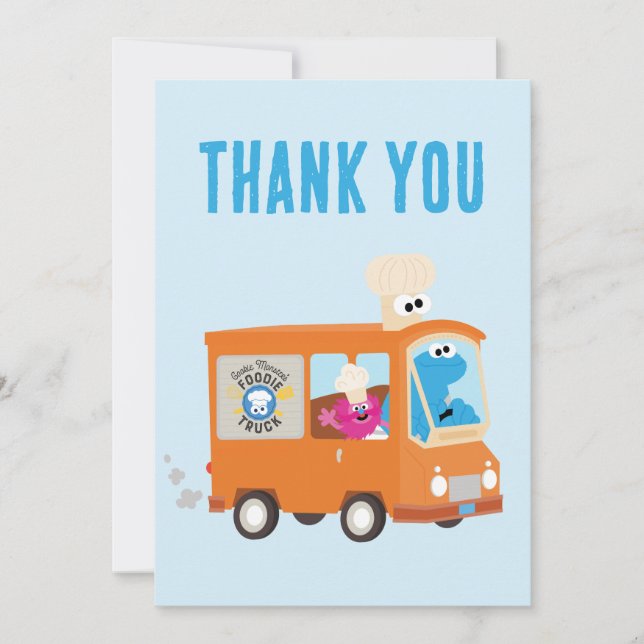 Carte De Remerciements Cadeau d'anniversaire Camion de nourriture Monstre (Devant)