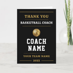 Carte De Remerciements Cadeau d'appréciation pour l'entraîneur de basketb