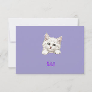 Carte De Remerciements Cadeau d'art de chaton personnalisé avec nom perso