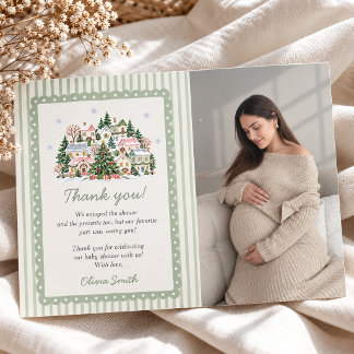 Carte De Remerciements Cadeau de bébé de village Photo