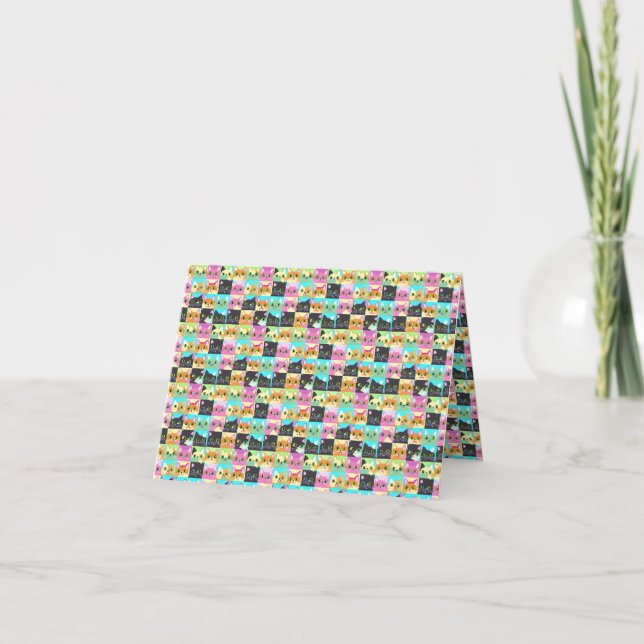 Carte De Remerciements Cadeau de chat | Cute Kawaii Motif (Devant)