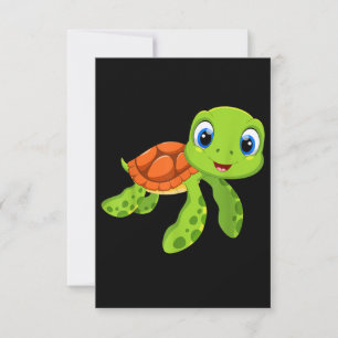 Carte De Remerciements Cadeau de la petite tortue de mer