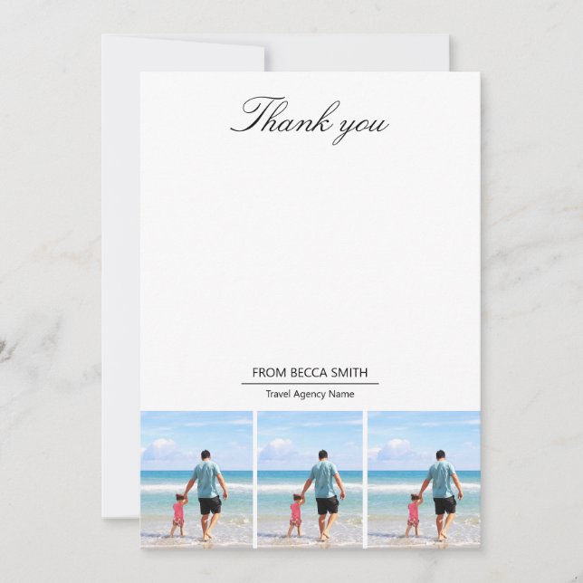 Carte De Remerciements Cadeau de l'agence de voyage personnalisée pour le (Devant)