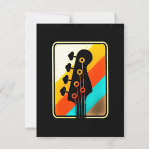 Carte De Remerciements Cadeau de Noël   Retro Vintage Guitare Player