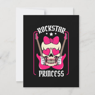 Carte De Remerciements Cadeau de Noël   Rokstar Princess Skull