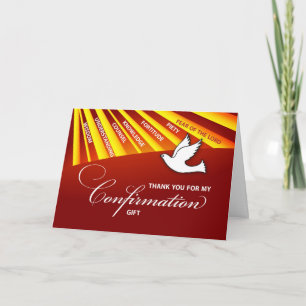 Carte De Remerciements Cadeau de Remerciement Confirmation Or et Rayons R