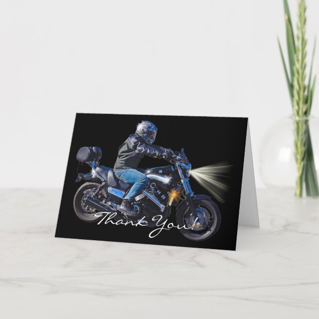 Carte De Remerciements Cadeau de transport Moto Power Biker (Devant)