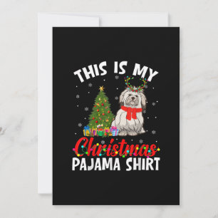 Carte De Remerciements Cadeau drôle de pyjama de Noël de Shih Tzu pour pa