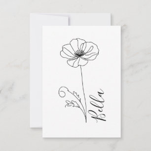 Carte De Remerciements Cadeau personnalisé Août Fleur de naissance du pav