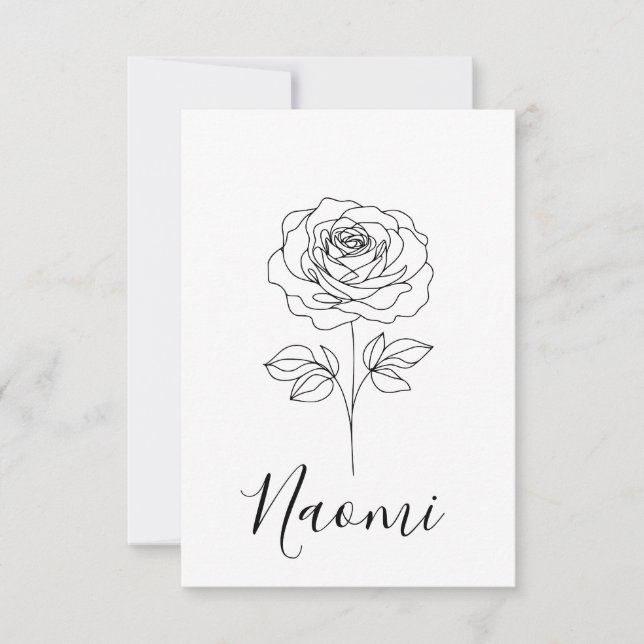 Carte De Remerciements Cadeau personnalisé de juin Rose de naissance pour (Devant)