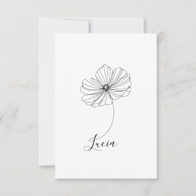 Carte De Remerciements Cadeau personnalisé Octobre Cosmos Fleur de naissa (Devant)