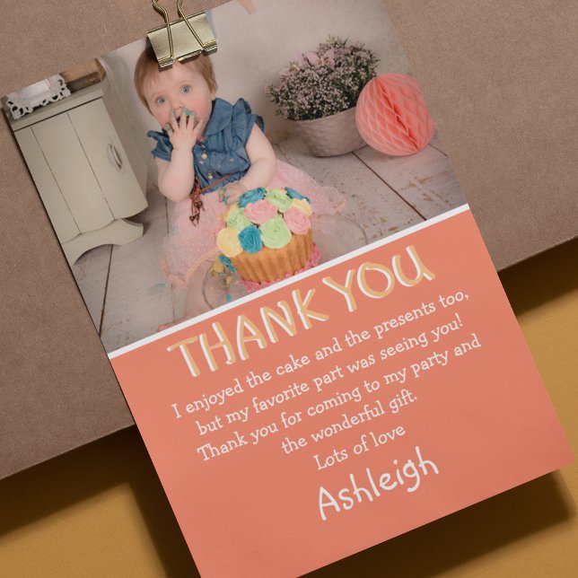 Carte De Remerciements Cadeau personnalisé photo de pêche à plat (Créateur téléchargé)
