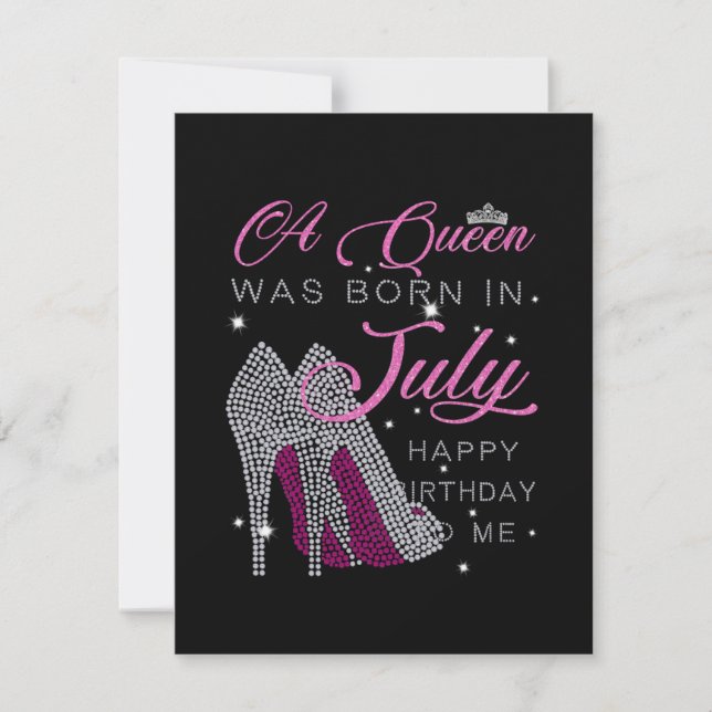 Carte De Remerciements Cadeaux d'anniversaire | Une reine est née en juil (Devant)