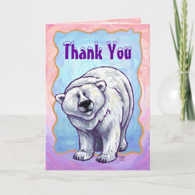 Carte De Remerciements Cadeaux et accessoires d'ours polaire (Devant)