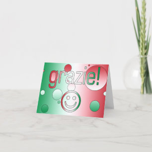 Carte De Remerciements Cadeaux italiens : Le Merci/Grazie font face