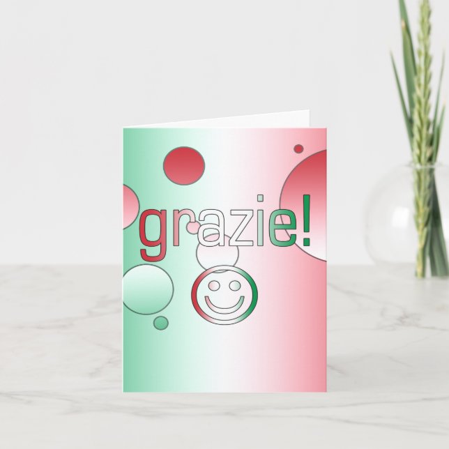Carte De Remerciements Cadeaux italiens : Le Merci/Grazie font face (Devant)
