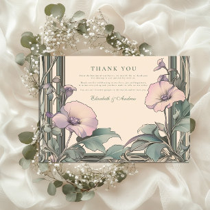 Carte De Remerciements Cadre de mariage lavande poussiéreux
