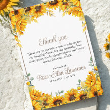 Cadre de tournesols jaunes aquarelle pour funérail