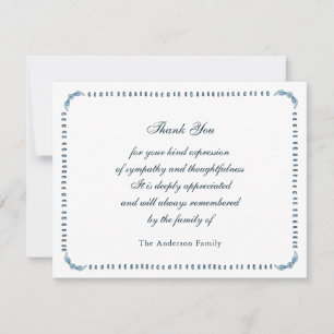Carte De Remerciements Cadre élégant aquarelle bleu et blanc