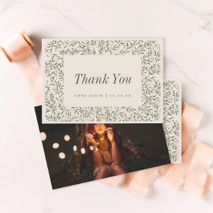Carte De Remerciements Cadre floral délicat